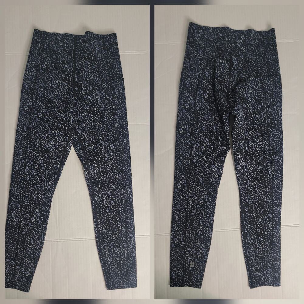 Sweaty Betty Leggings XS 7/8 Length Power Workout High Rise In Blue Bubble Pop